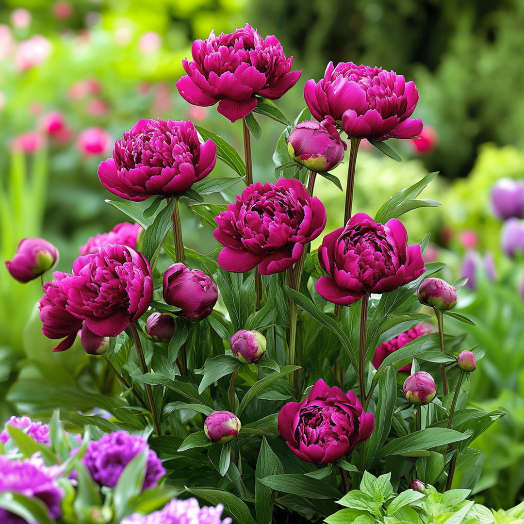 Paeonia 'Karl Rosenfield' - Set van 2 - Pioenrozen - Paars