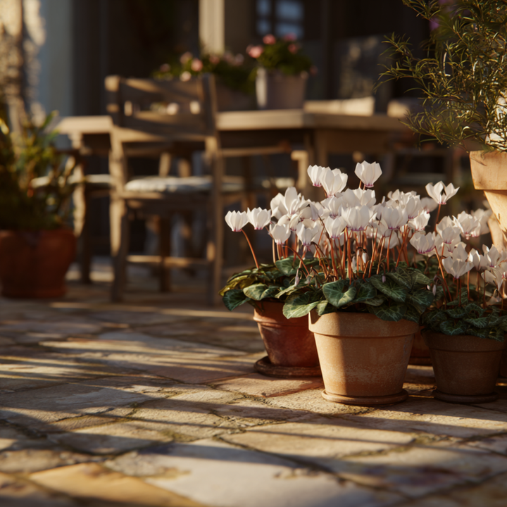 Cyclamen persicum 'Metis White' - sada 3 kusů