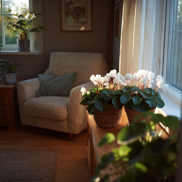 Cyclamen persicum 'Metis White' - sada 3 kusů