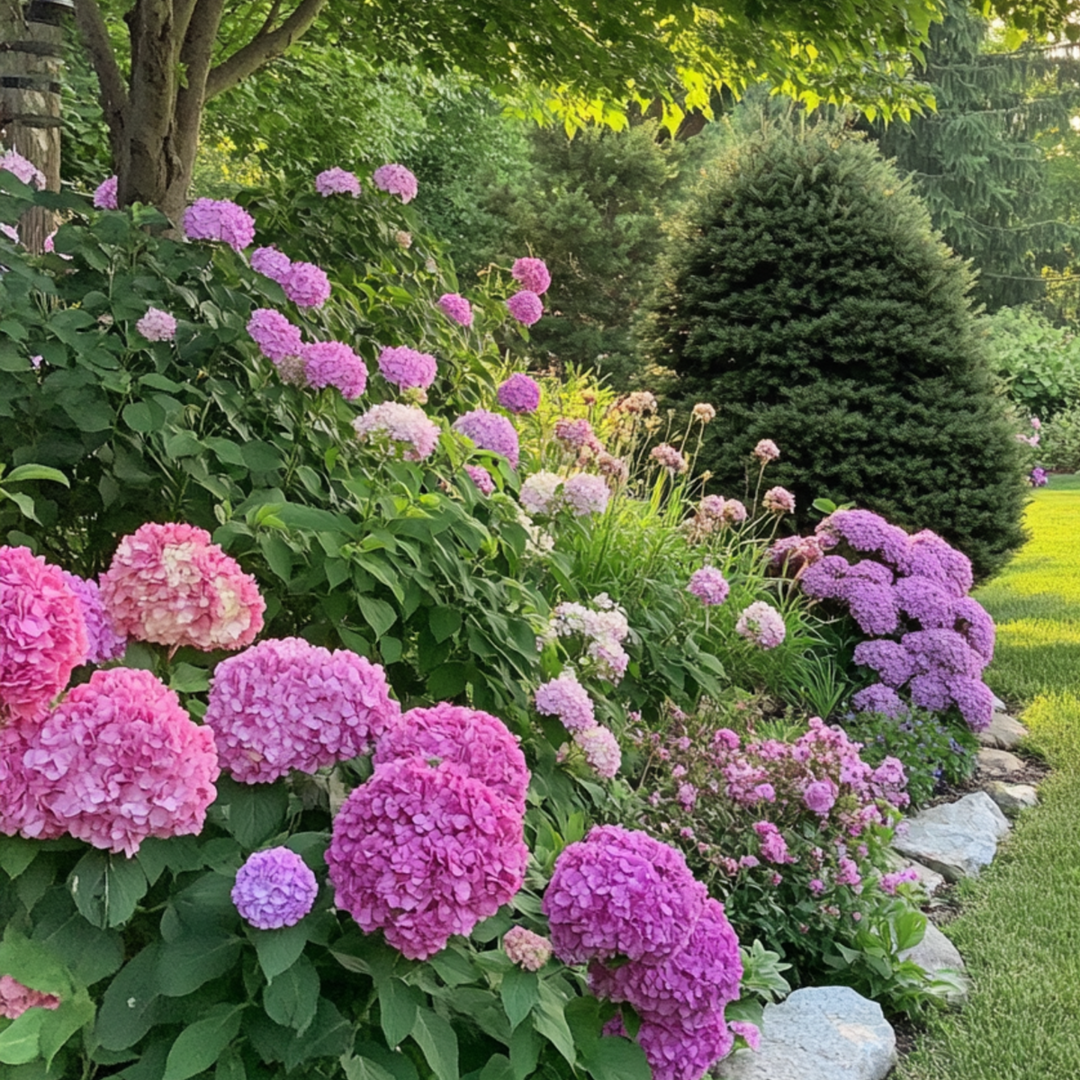 Hortensia 'Teller' - Set van 6 - Roze - Hydrangea - 25-40cm