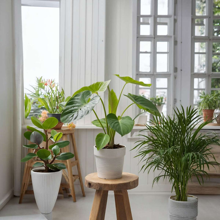 Mini-palmen - Set van 2 - Dypsis, Chamaedorea